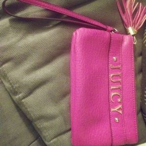 Juicy Couture hot pink clutch purse.